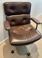 Chaise de bureau ergonomique réglable de style moderne Evergo en cuir véritable avec fonction pivotante, chaise de bureau confortable pour la maison