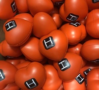 Aangepaste logo stressverlichters hartvormige PU schuim knijp speelgoed anti-stress ballen