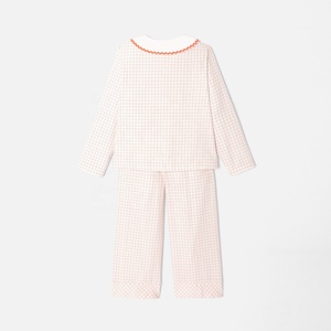 <span class=keywords><strong>Pigiama</strong></span> a Quadri per Bambine in Spandex e Bambù Traspirante con Maniche Lunghe, Design Personalizzato - Product Image 2