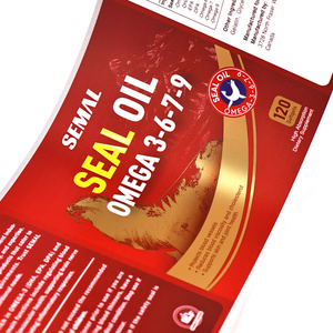 Custom Printed Nutraceutical Bottle Label <b>Stickers</b> with Hot Foil & Spot UV for Health Supplement Branding metallic labels - Product Image 4