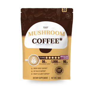 Café en Polvo con Champiñones, Péptidos de Colágeno, Ácido Hialurónico, Biotina, Vitamina C, Suplemento Dietético - Product Image 2