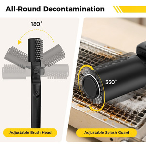 Brosse de nettoyage pour barbecue électrique sans fil, en fil d'acier, à vitesse réglable, avec long manche et tête de remplacement pour le nettoyage des grilles - Product Image 3