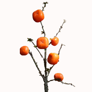 Persimmon Ruyi Retro rojo con simulación de escarcha caqui fruta árbol rama simulación flor decoración interior ornamento - Product Image 6