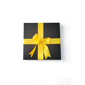 กล่องของขวัญสีดำเปล่าพร้อมริบบิ้นสีขาวสำหรับการมอบของขวัญแบบส่วนตัว - Product Image 6