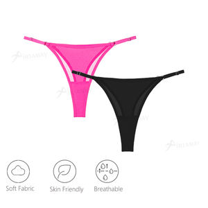 กางเกงชั้นในเอวต่ำแบบตาข่ายเซ็กซี่ Airtamay สายรัดเอวปรับได้ ตกแต่งด้วยโลหะ ระบายอากาศได้ดี สีพื้น สำหรับผู้หญิง - Product Image 5