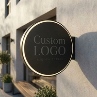 Enseigne publicitaire personnalisée en métal double face en forme de cercle, logo de magasin, enseigne de devanture de magasin, enseigne ronde en métal pour extérieur