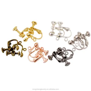 wholesale copper screw earrings non piercing earrings with screw on backs jewelry accessories adjustable ear clip converter