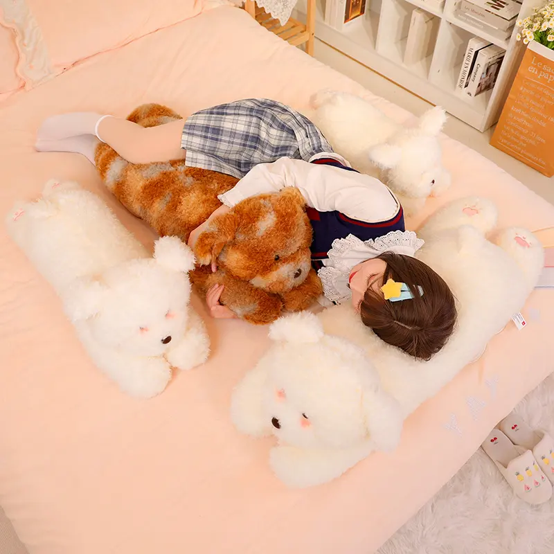 Animales de peluche ponderados almohada de perro de peluche para la ansiedad y el alivio del estrés lindos juguetes de perro cachorro de peluche ponderado
