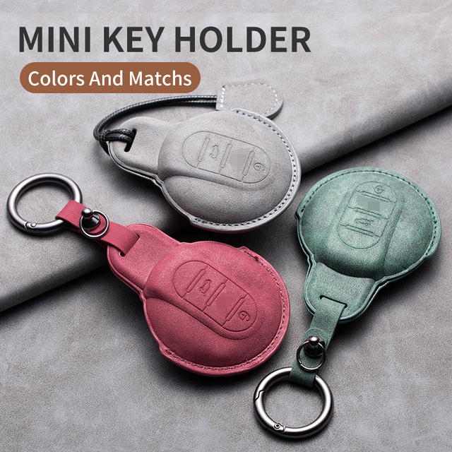 In-stock Leather Full-coverage Key case at the Factory, Suitable for BMW Mini Cooper S/F54-F60/R55-R60, High-quality Keychain