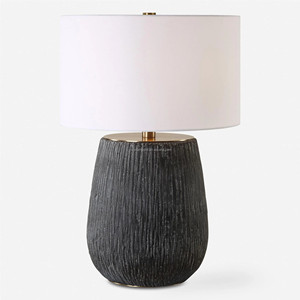 Multicolor Abstract Glaze Glass Cylinder Modern Table Lamp with Crystal Trim | Bold Artistic <b>Lighting</b> for Hotel Feature <b>Space</b> - Product Image 6