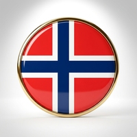 GREPAS GIFTS Épinglette drapeau norvégien ronde de 1 pouce, épinglette patriotique pour chapeau, épinglette de pays du monde