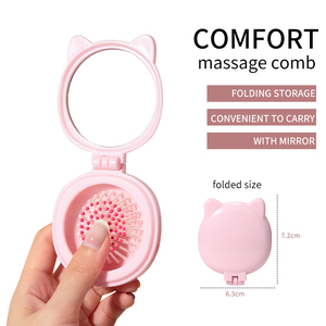 LMLTOP Cute Mini Foldable <strong>Ionic</strong> <strong>Hair</strong> Comb Mirror Plastic Air Cushion Anti-Static Massager <strong>Hair</strong> <strong>Brush</strong> Travel Salon Airbag SY757 - Product Image 3