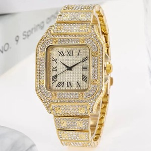 Hiphop diamanten horloge mode luxe quartz horloges roestvrij staal diamanten wijzerplaat iced out quartz horloge horloges voor heren - Product Image 6