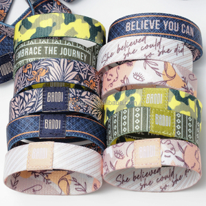 La mejor pulsera de tela elástica elegante con logotipo impreso personalizado Popular, pulsera de festival para eventos publicitarios - Product Image 4