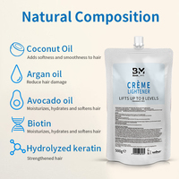 Crème décolorante pour cheveux, éclaircissante, anti-jaunissement, de qualité professionnelle, personnalisée, OEM, biologique, marque privée