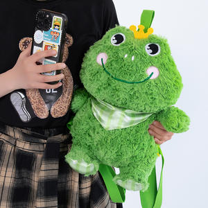 Nouveauté Sac à bandoulière en peluche <span class=keywords><strong>grande</strong></span> capacité Sac d'école pour <span class=keywords><strong>adulte</strong></span> en peluche grenouille mignonne Sac à dos grenouille souriante - Product Image 5