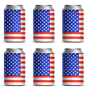 Funda para Botella de Poliéster con Estampado de Doble Cara del Día de la Independencia Americana, para Fiestas, Deportes, Uso en Exteriores, Funda para Cerveza - Product Image 1