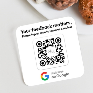 Plaque NFC personnalisée pour entreprises – Autocollant NFC pour avis <span class=keywords><strong>Google</strong></span> – Tapper pour laisser des avis <span class=keywords><strong>Google</strong></span>/Yelp - Product Image 4