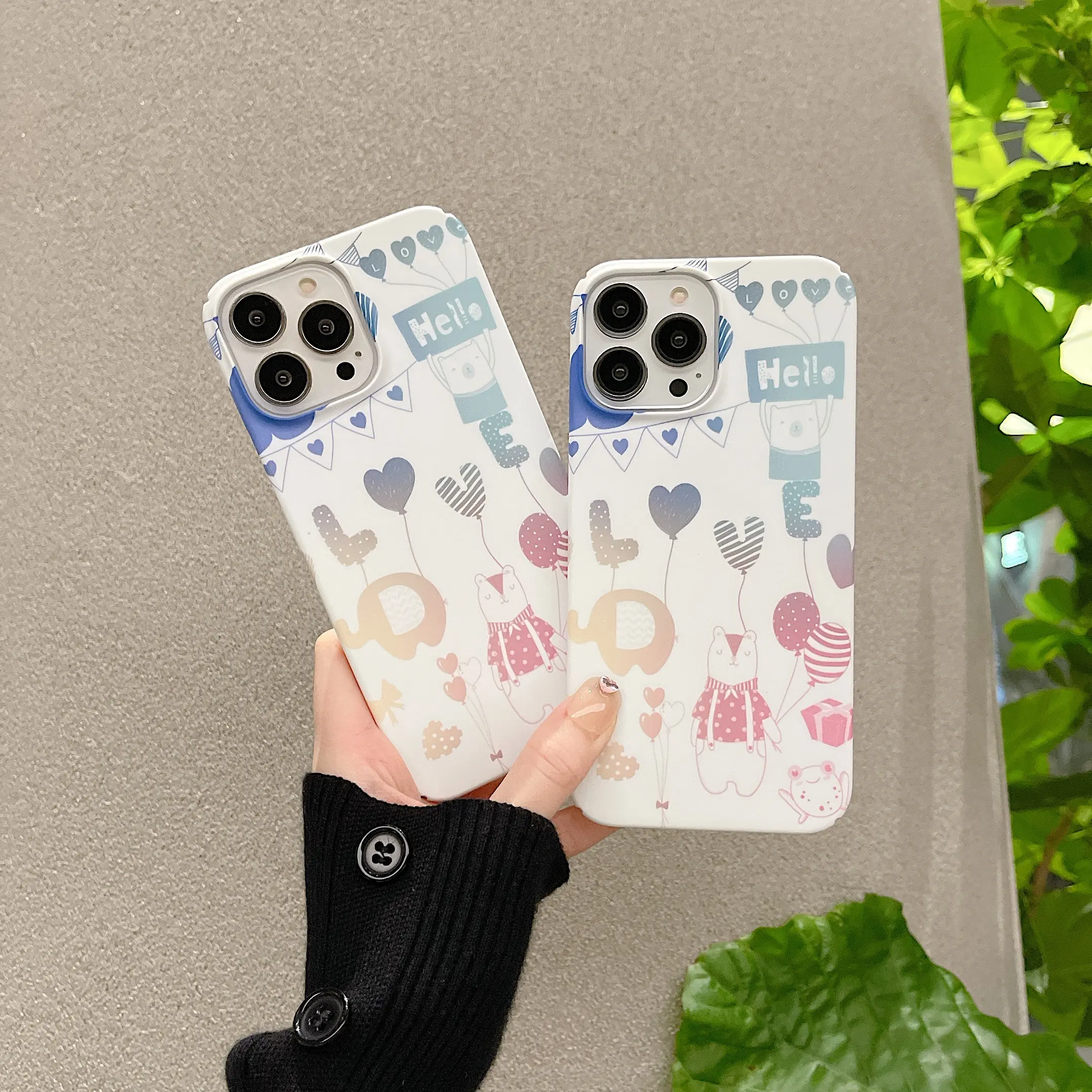 Cartoon bear love letter phone Case for iphone 11 12 13 Pro Max XR X XS PC hard shell