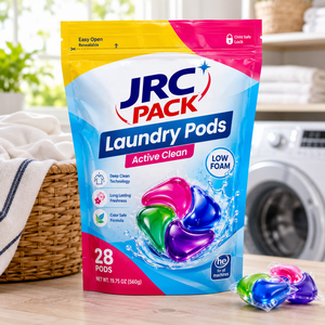 Sachet d'emballage personnalisé imprimé, recyclable et jetable pour capsules de lessive, tampons et papier toilette - Product Image 1