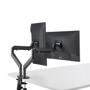 Y shaped adjustable <strong>180</strong> <strong>degrees</strong> <strong>swivel</strong> <strong>monitor</strong> <strong>stand</strong> dual pneumatic arm double computer aluminum alloy - Product Image 4