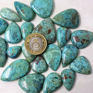 Crisocola 100% Natural de Alta Calidad, Forma de Pera, Cabujón, Precio al por Mayor, Lote de Piedras de Crisocola Hechas a Mano para Joyería - Product Image 3