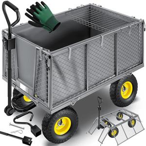Chariot de transport multi-usage avec couvercle imperméable amovible, capacité de charge de 550 kg, chariot de jardinage, chariot de travail de jardin - Product Image 5