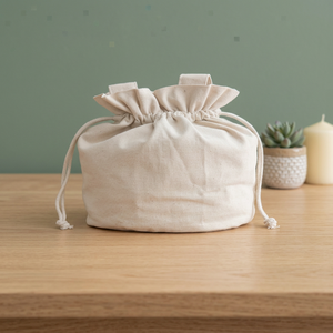 Bolsa de Cosméticos de Algodón con Cordón para Mujer, Bolso de Mano de Tela Suave para Viajes y Uso Diario, Hecho en India - Product Image 4