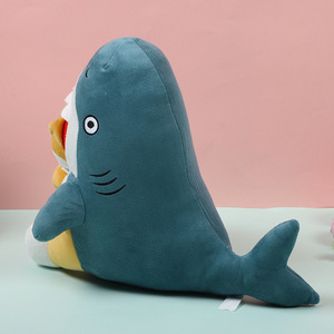 Lindo Peluche de Gato Tiburón, Material de Poliéster, Estilo <span class=keywords><strong>TikTok</strong></span>, Regalo de Cumpleaños, Almohada Transfronteriza, Superventas, Suave y Adorable - Product Image 3