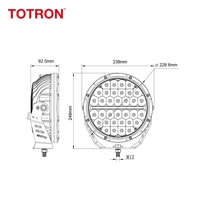 Phare LED rond tout-terrain super lumineux 170W 9 pouces IP68 IP69K étanche