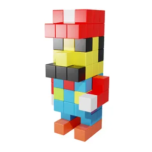 Regalo atractivo: Mini rompecabezas de cubo magnético 3D digital para juegos educativos para niños y bloques de construcción coloridos