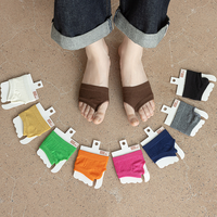 Semi-chaussettes pour femmes, séparateurs d'orteils, couleur unie, à talon ouvert, antidérapantes, pour tongs et sandales, couvre-orteils