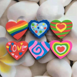 Soododo gran oferta colorido regalo en forma de corazón hermoso lápiz <span class=keywords><strong>2D</strong></span> corazón goma borrador Oficina Topper Top - Product Image 5