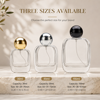 Flacon de parfum de luxe vide, carré, en verre transparent, avec atomiseur à fine brume, logo personnalisé, bouchon à bille, emballage cadeau, vente en gros