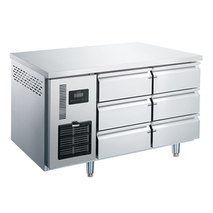Réfrigérateur-congélateur professionnel à tiroirs sous comptoir, robuste, en acier inoxydable, avec plan de travail, pour hôtels, restaurants et cuisines - Product Image 2