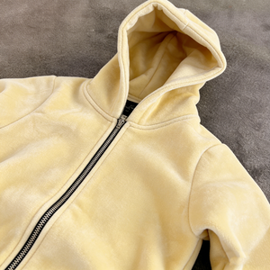 Tute da <span class=keywords><strong>uomo</strong></span> in <span class=keywords><strong>velluto</strong></span> personalizzate, vestibilità rilassata, set 2 pezzi: felpa corta con zip e <span class=keywords><strong>pantaloni</strong></span> della tuta <span class=keywords><strong>a</strong></span> gamba svasata, stile casual streetwear - Product Image 5