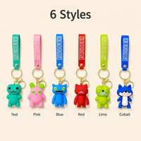 Gantungan Kunci Monster Lucu Imut Jelek dari Karet, Aksesoris Gantungan Kunci Monster Silikon, Tali Pergelangan Tangan, Grosir Partai Besar