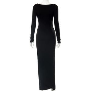 Abito lungo aderente da <span class=keywords><strong>donna</strong></span> all'ingrosso personalizzato, abiti da sera eleganti e magri da <span class=keywords><strong>donna</strong></span>, abiti da sera - Product Image 4