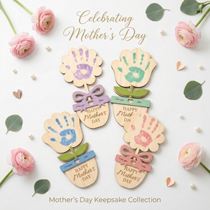 Happy Mother's Day DIY Keepsake with Handprints and Footprints Customized Name <b>Ornament</b> Newborn Gift - Product Image 5
