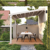 Auvent rétractable en aluminium pliable électriquement, auvent intelligent anti-pluie, ombrage pour cour, terrasse, véranda extérieure, villas