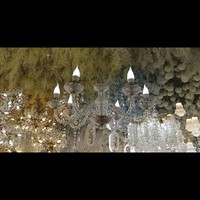 Lustre LED en acrylique et cristal à 15 têtes, alimenté en courant alternatif, pour décoration romantique de lieux, suspension pour plafond d'église ou de chapelle
