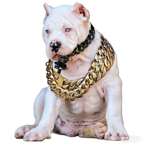 Collar de Cadena Cubana Grande de Acero Inoxidable con Logotipo Personalizado, Resistente a Mordidas y al Óxido, Chapado en Oro de 18k, para Perros, Venta al Por Mayor - Product Image 1