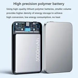La mejor calidad portátil 10000mAh PD15w banco de energía inalámbrico 5000mAh banco de batería mini banco de energía Delgado 10000Mah