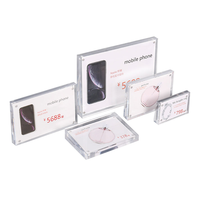 Porte-panneau double face en acrylique haut de gamme personnalisé, hautement transparent, avec bord biseauté, magnétique, pour étiquette de prix, incliné