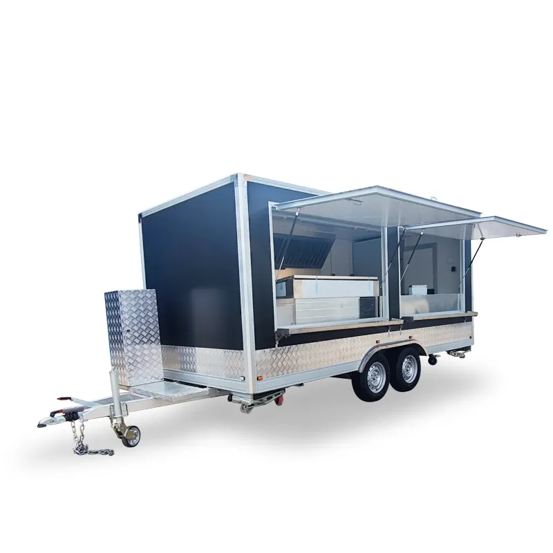 Canadian Standard Mobile Food Truck, Square Catering Trailer Fast Food Kitchen Van Trailer