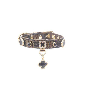 Collier pour chien et chat réglable avec strass, moderne, simple, classique, en cuir PU souple, collier de luxe pour animaux de compagnie, petite et moyenne race - Product Image 1