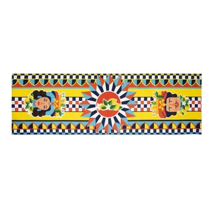 Runner da Tavola Excelsa Rapsodia Siciliana 45x140 cm Multicolore in Cotone Ricamato per Decorazioni Tavola da Pranzo e Feste - Product Image 1