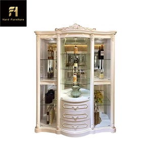 Armoire à <span class=keywords><strong>vin</strong></span> <span class=keywords><strong>royale</strong></span> de luxe en bois blanc, design classique en acier, pour la maison, l'hôpital, présentoir en bois massif pour collection de vins dans le salon - Product Image 5