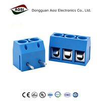 AOSI FEA1.5-500-06R 2P-12P Connecteur empilable à angle droit, pas de 5,0 mm, 250 V 16 A, bornier PCB en alliage de cuivre à visser