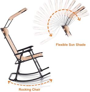 Mecedora plegable para exteriores, tumbona reclinable con dosel y almohada para la cabeza, <span class=keywords><strong>sillón</strong></span> basculante de ocio para <span class=keywords><strong>jardín</strong></span>, Patio y playa - Product Image 2